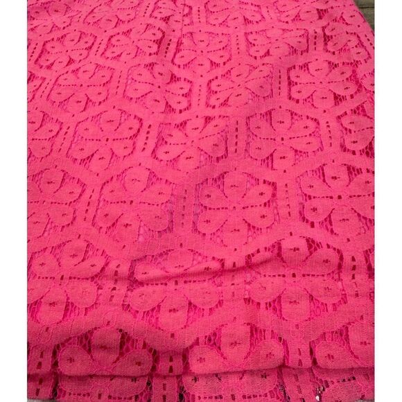 Lilly Pulitzer Pink Lace Overlay Low Rise Mini Skirt Size 8 Pink - Picture 8 of 10